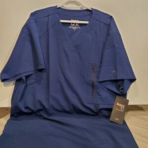Barco Uniforms Men's Navy Scrub Top Size Large NWT